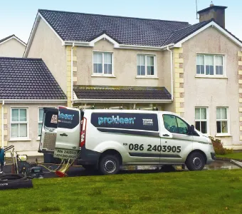removal-limescale-mineral-deposits-by-prokleen-letterkenny Clean White Irish House After Removal of Limescale & Mineral Deposits from Glass Windows, Prokleen Vehicle parked in the yard