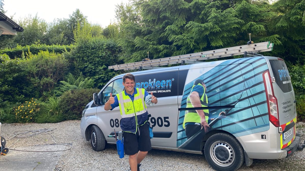 Josh Pond finishing a window cleaning job | Prokleen Josh Pond from Prokleen just finishing a window cleaning job